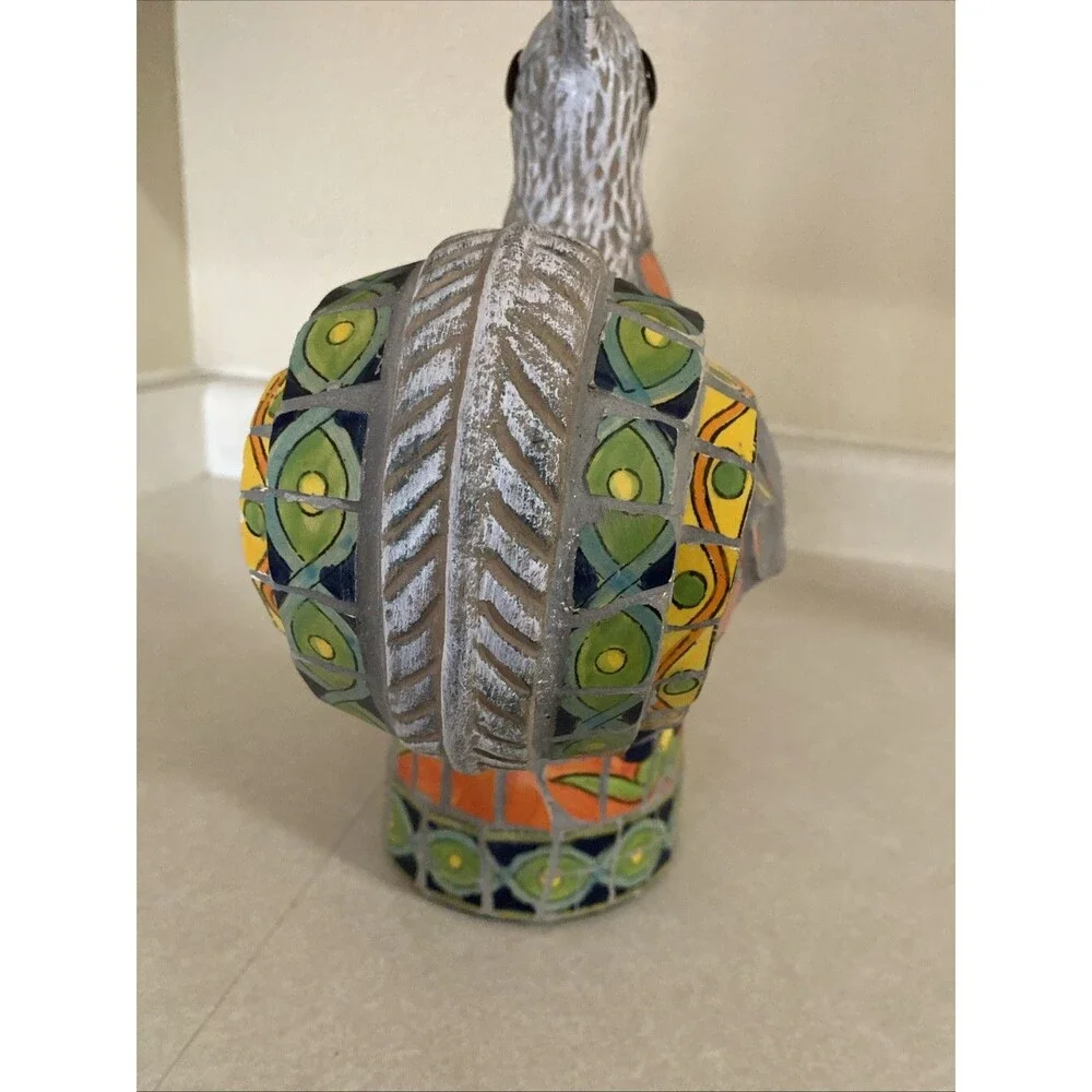 Vintage Handmade Mosaic Furniture Tile Rooster Chicken Figurine Decor
